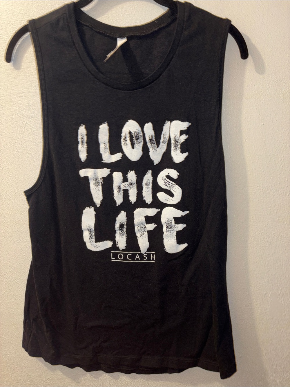 Bella Canvas size 2XL Black Sleeveless Graphic Tee - "I LOVE THIS LIFE" LO CASH